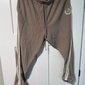 Brown Jogger Pants with White Stripes